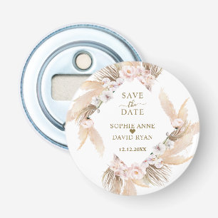 Roze Rozen Witte Orchidee Pampas Gras Bruiloft Bot Button Flesopener