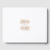 Roze rozen witte orchidee pampas grass Wedding Gastenboek (Achterkant)