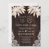 Roze rozen witte orchidee pampas na bruiloft BBQ Kaart (Voorkant)