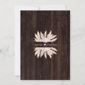 Roze rozen witte orchidee pampas na bruiloft BBQ Kaart (Achterkant)