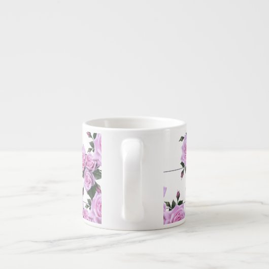 Roze rozen witte picket espresso kop (Achterkant)