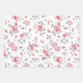 Roze Rozen Witte Piket Fence Vrijgezellenfeest Inpakpapier Vel (Voorkant 3)
