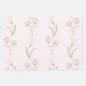Roze Rozen Witte Tulpen Bruidsborrel Inpakpapier Vel (Voorkant 2)