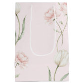 Roze Rozen Witte Tulpen Bruidsborrel Medium Cadeauzakje (Achterkant)
