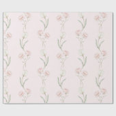 Roze Rozen Witte Tulpen Bruidsdouche Cadeaupapier (Vlak)