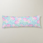 Roze rozen witte vlinders, blauw carrosserie lichaamskussen (Achterkant)