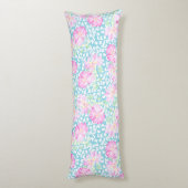 Roze rozen witte vlinders, blauw carrosserie lichaamskussen (Achterkant (Verticaal))