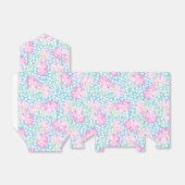 Roze Rozen Witte Vlinders, Blauwe Tent Favor Box Bedankdoosjes (Uitgevouwen)