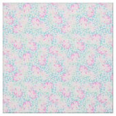 Roze Rozen Witte Vlinders op Sky Blue Fabric Stof (Swatch)