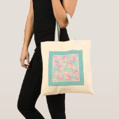 Roze rozen, witte vlinders, polka dots Canvas tas (Voorkant (product))