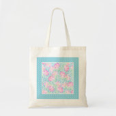Roze rozen, witte vlinders, polka dots Canvas tas (Voorkant)