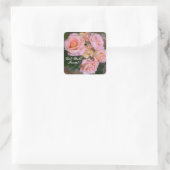  roze rozen worden goed vierkante sticker (Tas)