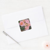  roze rozen worden goed vierkante sticker (Envelop)