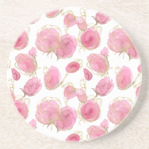 Roze rozen zandsteen onderzetter