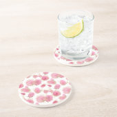 Roze rozen zandsteen onderzetter (Zijkant)