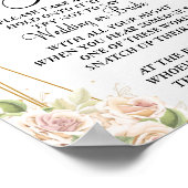 Roze rozen zet een ring bruidsshower spel bord poster (Hoek)