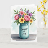Roze Rozen Zoete Moederdagkaart Kaart (Gele Bloem)