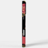 Roze Rozen Zwart Bloemmotief met Naam Case-Mate iPhone Case (Achterkant / Rechts)