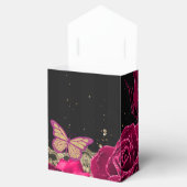 roze rozen zwart gouden gelaat Quinceañera Bedankdoosjes (Geopend)