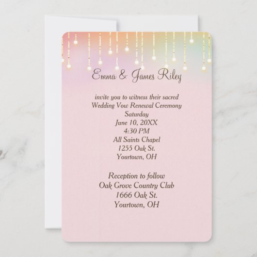 Roze Rozen Zweren Vernieuwing Trouwboek Kaart (Achterkant)