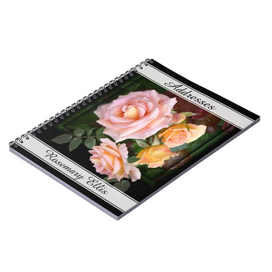  Roze Rozenadres Notitieboek (Linkerzijde)