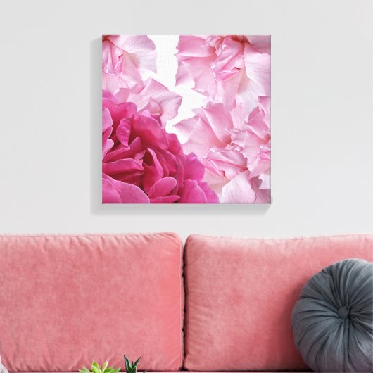 roze rozenblaadje abstract bloemig stijlvolle kun canvas afdruk (Insitu (Woonkamer))