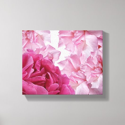 roze rozenblaadje abstracte bloemenmoderne kunst canvas afdruk (Voorkant)