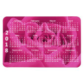 Roze Rozenblaadjes 2018 Kalender Magneet (Horizontaal)