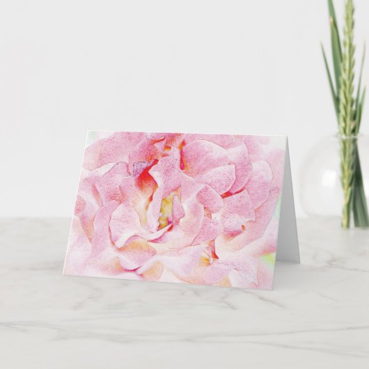 Roze Rozenblaadjes Abstract Art Note Kaart (Voorkant)