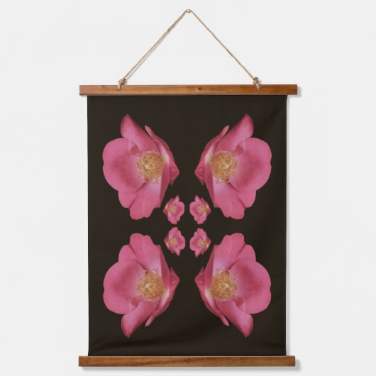 Roze rozenblaadjes Abstract Hangend Wandkleed (Voorkant)