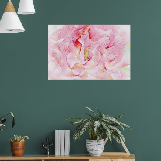 Roze rozenblaadjes Art Poster (Woonkamer 1)