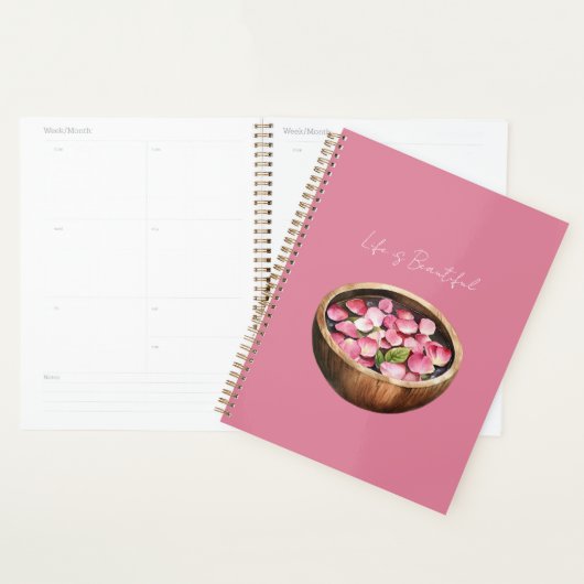 Roze rozenblaadjes bloemen schaal planner (Display)