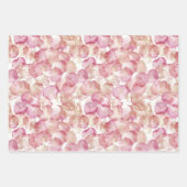 Roze rozenblaadjes Bloemen Stripes Verjaardag Inpakpapier Vel (Voorkant 2)