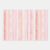 Roze rozenblaadjes Bloemen Stripes Verjaardag Inpakpapier Vel (Voorkant)