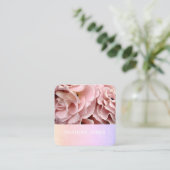 roze rozenblaadjes bloemenfotografie vierkante visitekaartje (Staand voorkant)