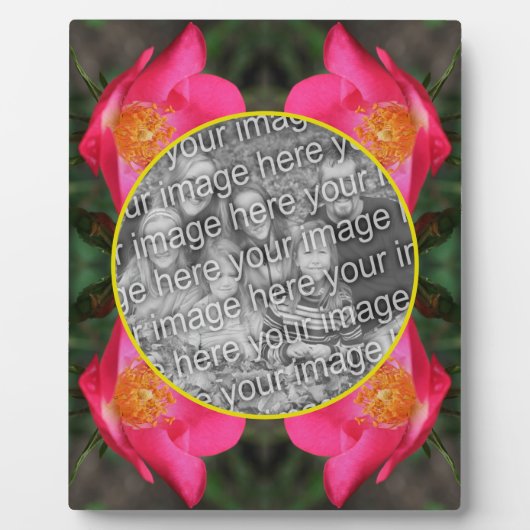 Roze rozenblaadjes Creëer Uw eigen foto Fotoplaat (Voorkant)