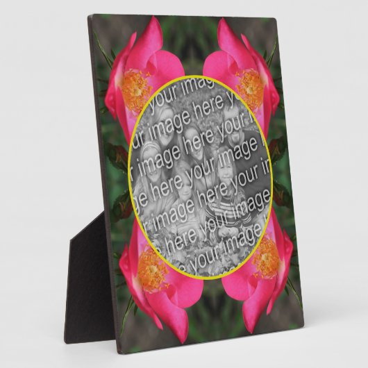 Roze rozenblaadjes Creëer Uw eigen foto Fotoplaat (Zijkant)