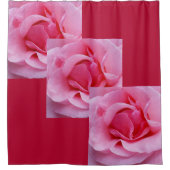 Roze rozenblaadjes douchegordijn (Voorkant)