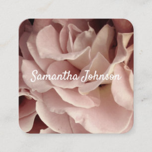  roze rozenblaadjes dubbelzijdig op maat vierkante visitekaartje