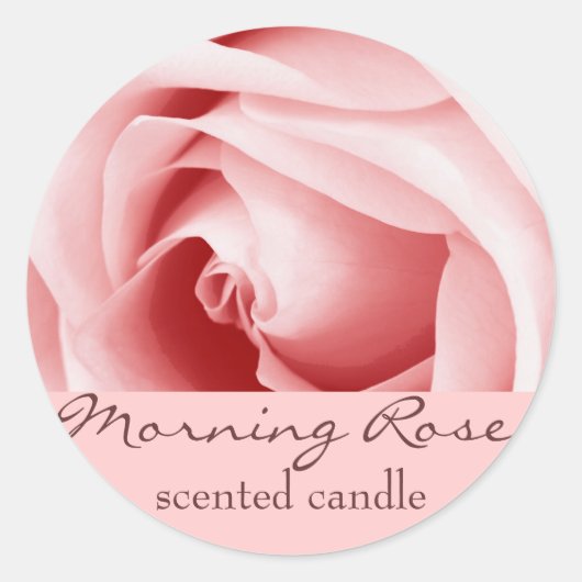 Roze rozenblaadjes - geurkaars of zeepetiket ronde sticker (Voorkant)