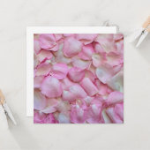 Roze rozenblaadjes kaart (Voorkant / Achterkant in situ)