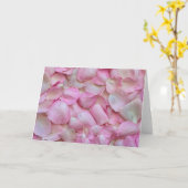 Roze rozenblaadjes kaart (Gele Bloem)