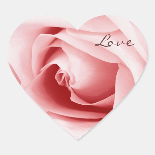 Roze rozenblaadjes - Love Hart Sticker (Voorkant)