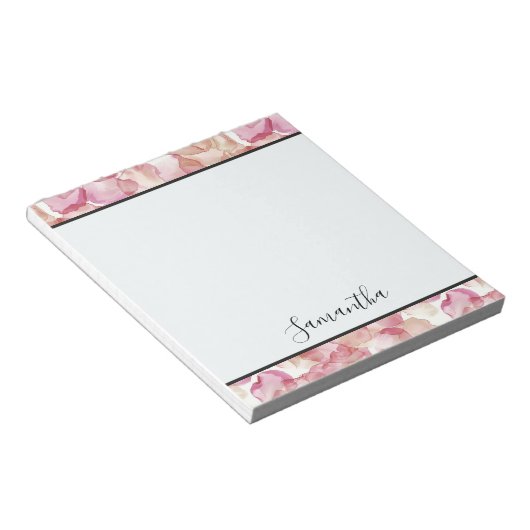  roze rozenblaadjes notitieblok (Schuin)