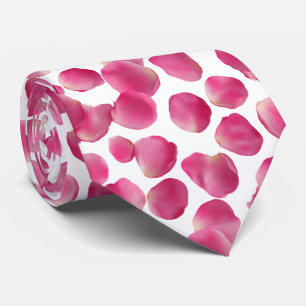 Roze Rozenblaadjes Patroon Stropdas