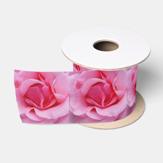 Roze rozenblaadjes satijnen lint (Spoel)
