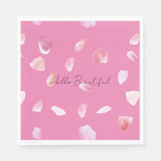 Roze rozenblaadjes servet (Voorkant)