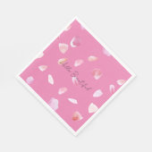 Roze rozenblaadjes servet (Hoek)