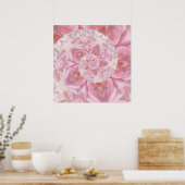 Roze Rozenblaadjes Spiraal van Liefde Digitale Kun Poster (Keuken)