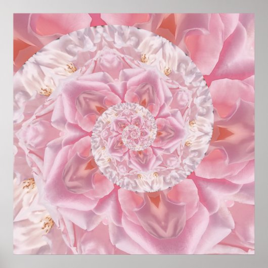 Roze Rozenblaadjes Spiraal van Liefde Digitale Kun Poster (Voorkant)
